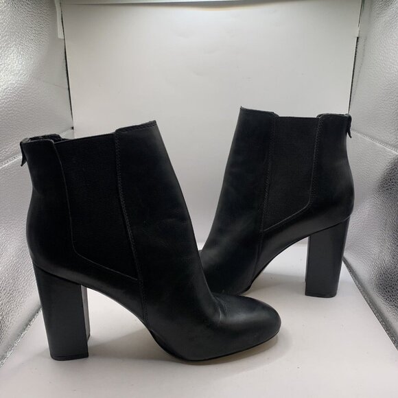 Sam Edelman Women's Case Leather Block-Heel Booties Black size 10 Ankle D17 - Picture 7 of 11